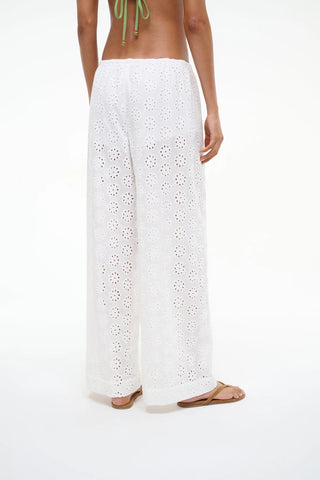 STAUD | BONFIRE PANT - WHITE EYELET