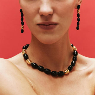 CLEMENTINE NECKLACE - BLACK/GOLD