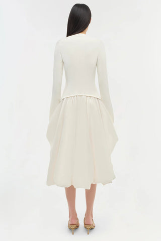 KENLIE TAFFETA KNIT MIDI DRESS