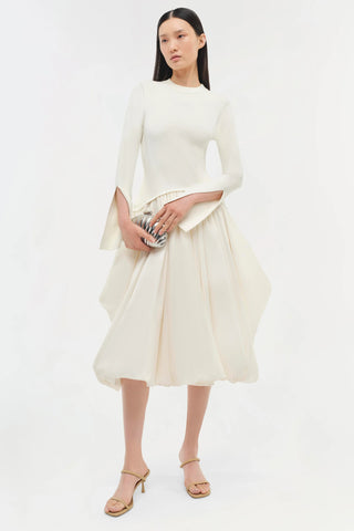 KENLIE TAFFETA KNIT MIDI DRESS