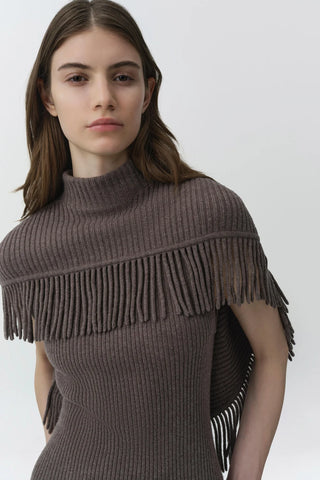 JORDAN KNIT FRINGE MIDI DRESS
