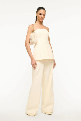 STAUD | HARLOW BAG FAUX FUR BAG - CREAM