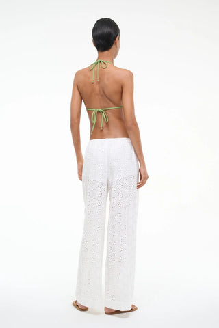 STAUD | BONFIRE PANT - WHITE EYELET