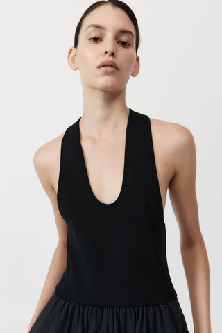 ST. AGNI | PLUNGE NECK DRESS - BLACK
