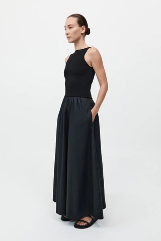 ST. AGNI | BATEAU CUT DRESS - BLACK