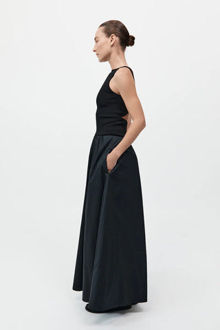 ST. AGNI | BATEAU CUT DRESS - BLACK