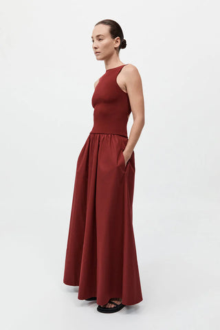 ST. AGNI | BATEAU CUT DRESS - BERRY