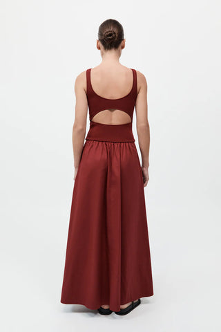 ST. AGNI | BATEAU CUT DRESS - BERRY