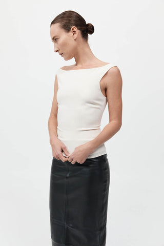 ST. AGNI | SLIM BATEAU TOP - OFF WHITE