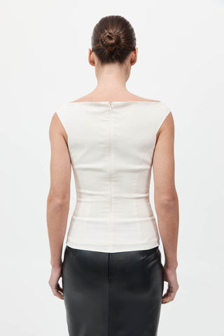 ST. AGNI | SLIM BATEAU TOP - OFF WHITE