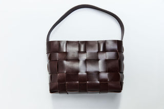 MINI WOVEN TOTE - CHOCOLATE