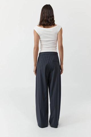 STRIPE RELAXED PLEAT PANT