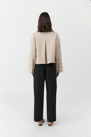 CROPPED COTTON SHIRT JACKET