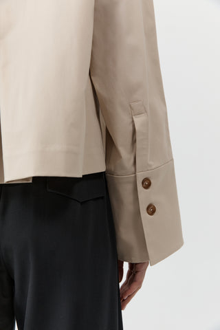 CROPPED COTTON SHIRT JACKET