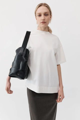 WOVEN LARGE TOTE - BLACK