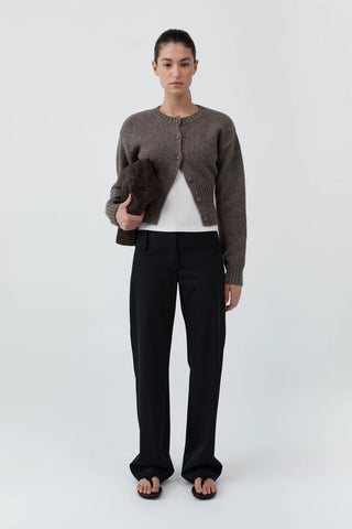 WOOL CARDIGAN - TAUPE MELANGE