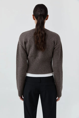 WOOL CARDIGAN - TAUPE MELANGE