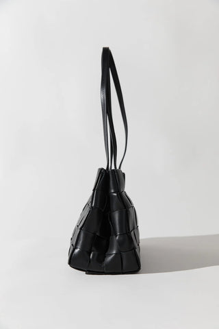 SLIM WOVEN TOTE - BLACK