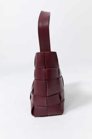 MINI WOVEN TOTE - PLUM