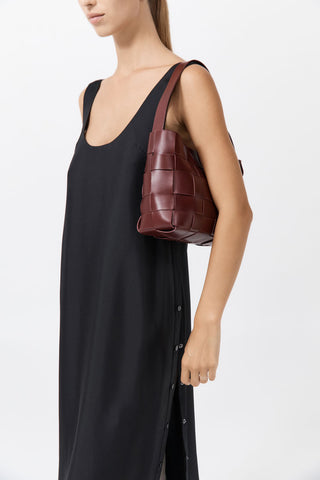 MINI WOVEN TOTE - PLUM