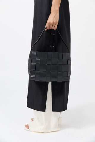 MINI WOVEN TOTE - BLACK