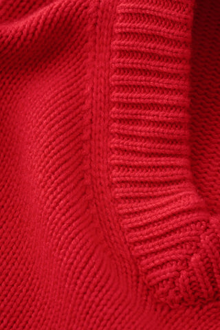CHUNKY V-NECK - ROUGE