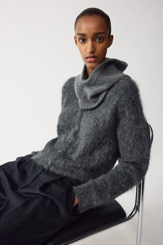 ALPACA CARDIGAN - ANTHRACITE MELANGE