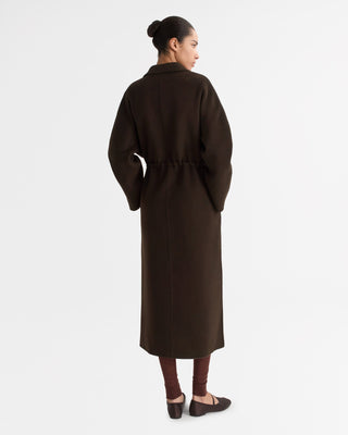 DRAWSTRING COAT - MOCHA