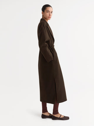 DRAWSTRING COAT - MOCHA
