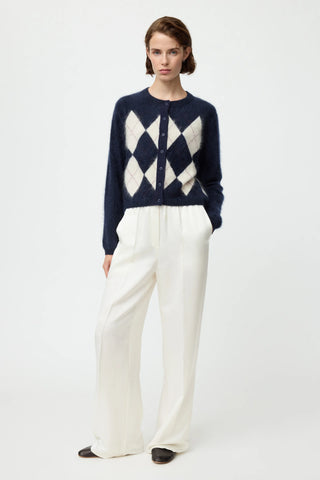 ARGYLE CARDIGAN - NAVY