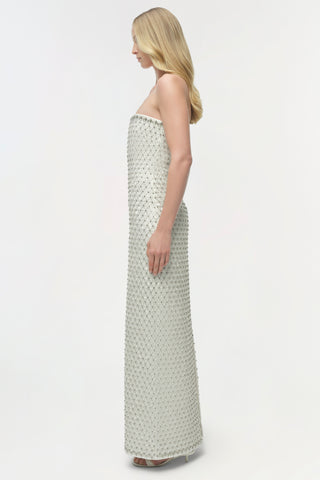 VANESSA EMBELLISHED BUSTIER MIDI DRESS