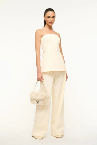 STAUD | HARLOW BAG FAUX FUR BAG - CREAM