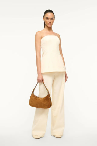 PINE SHOULDER BAG - TAN SUEDE
