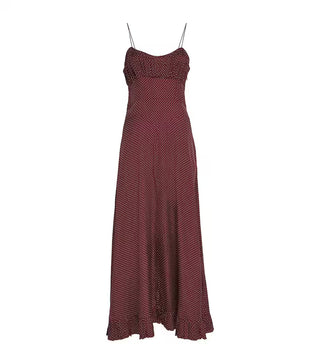 ROSARIA DRESS - BURGUNDY COLETTE DOT