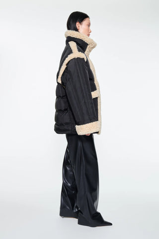 STAND STUDIO | DORTHY COAT - BLACK/ NATURAL WHITE