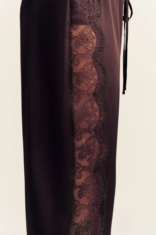 SIMONA LACE SIDE PANEL PANT - ESPRESSO