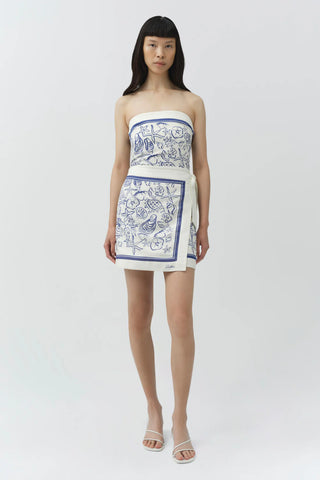 DARBIE LINEN BUSTIER MINI DRESS