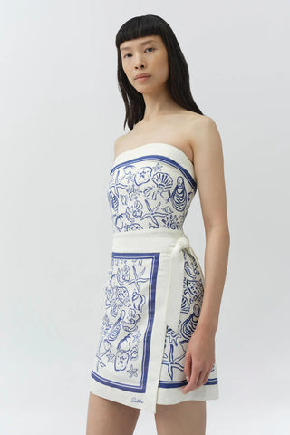 DARBIE LINEN BUSTIER MINI DRESS