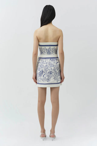 DARBIE LINEN BUSTIER MINI DRESS