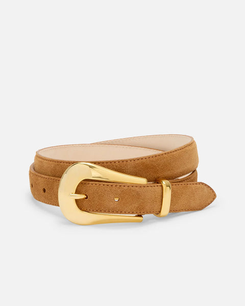 NO. 17 BELT - HONEYCOMB SUEDE & GOLD – ROVE display picture 2