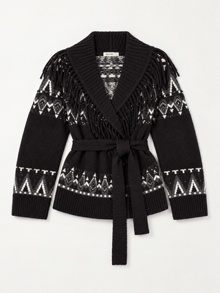 ANAISE FAIRISLE CARDIGAN - DARK GRAY