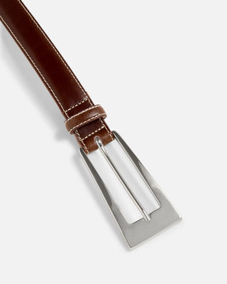 NO. 1O BELT - TOBACCO LEATHER & SILVER