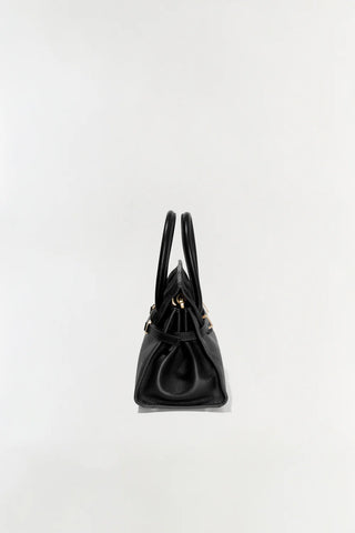RIVER MINI SUEDE HANDLE BAG - BLACK