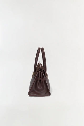 RIVER MINI SUEDE HANDLE BAG - CACAO