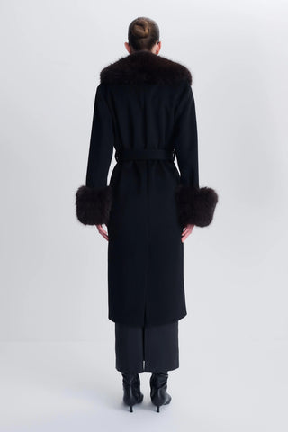 KINGSLEY FAUX FUR WOOL COAT