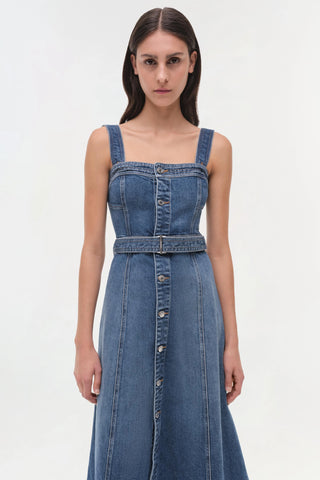 SIMKHAI | ALBA DENIM MIDI DRESS
