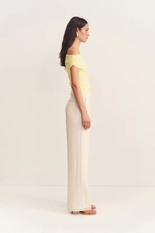 SHONA JOY | MIRA OFF SHOULDER TOP - SHERBET YELLOW