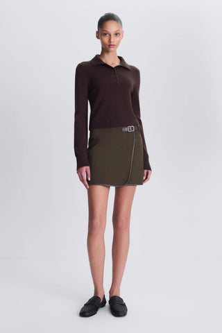 CONSTANCE CASHMERE POLO - CHOCOLATE