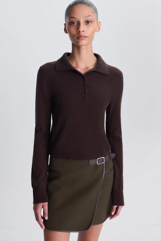 CONSTANCE CASHMERE POLO - CHOCOLATE
