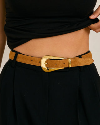 NO. 17 BELT - HONEYCOMB SUEDE & GOLD